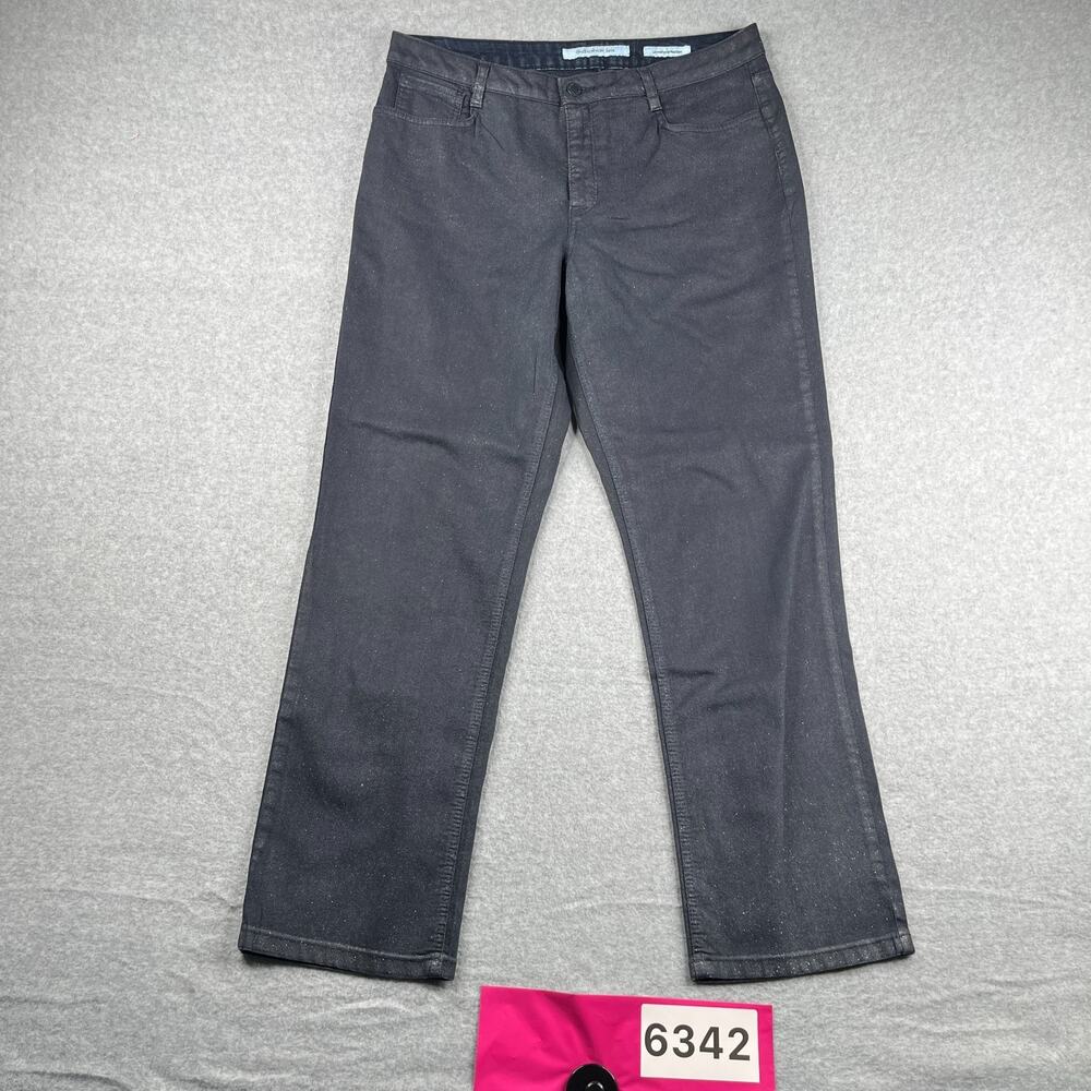 Jones New York Jeans Lexington Straight Denim Petite Dark Wash Womens Size 14P
